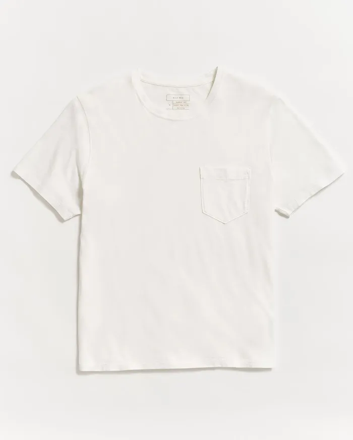 Men Washed Tee White Billy Reid Polos Tees and Henleys