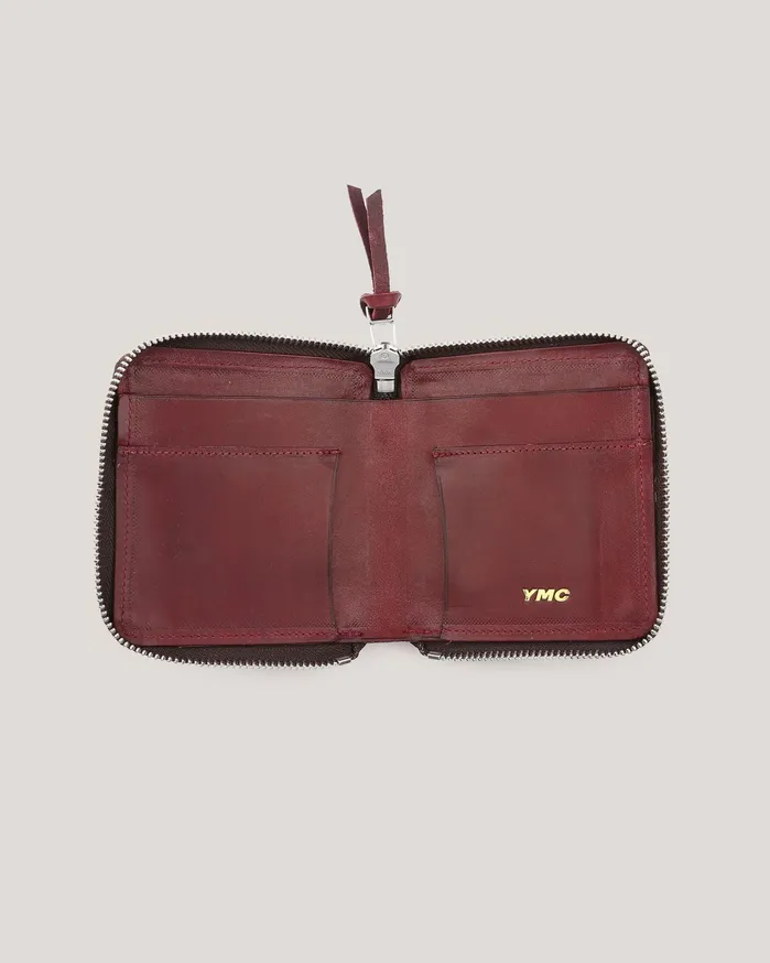 Men Zip Wallet Burgundy YMC Bags and Wallets