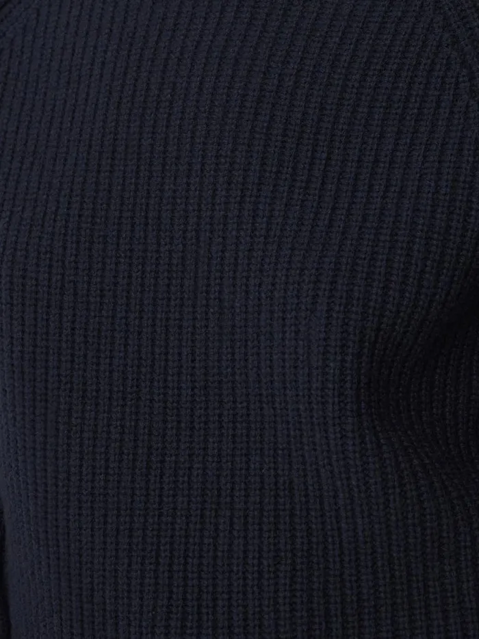 Merino Fishermans Rib Jumper Navy Women Jigsaw Knitwear and Cashmere