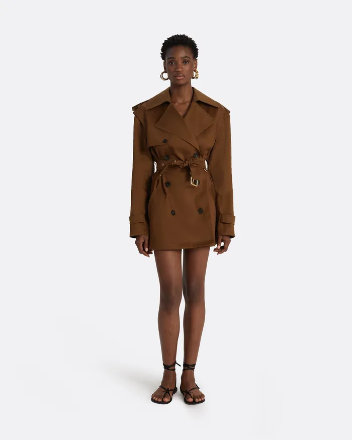 Merrik Deep Brown Modular Coat Deep Brown Women Jackets and Coats Safiyaa
