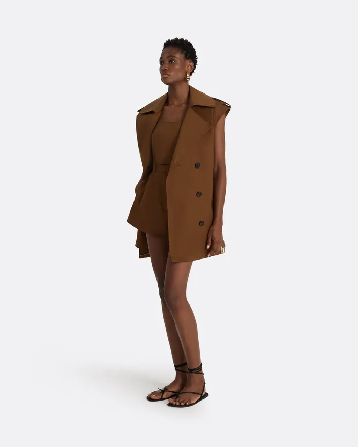 Merrik Deep Brown Modular Coat Deep Brown Women Jackets and Coats Safiyaa