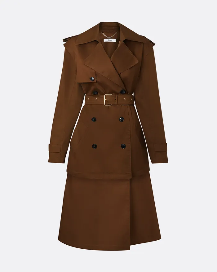 Merrik Deep Brown Modular Coat Deep Brown Women Jackets and Coats Safiyaa