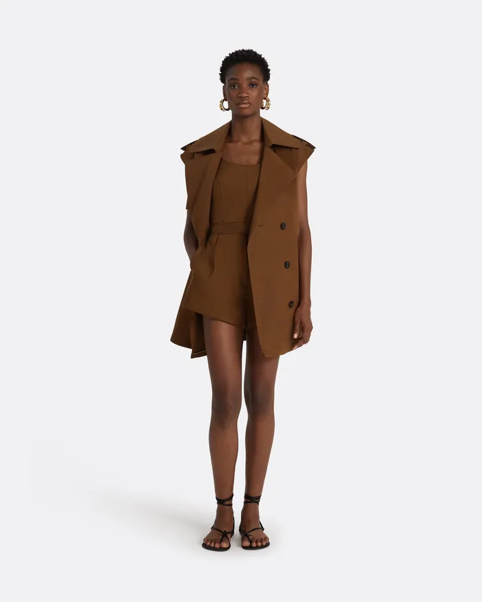 Merrik Deep Brown Modular Coat Deep Brown Women Jackets and Coats Safiyaa