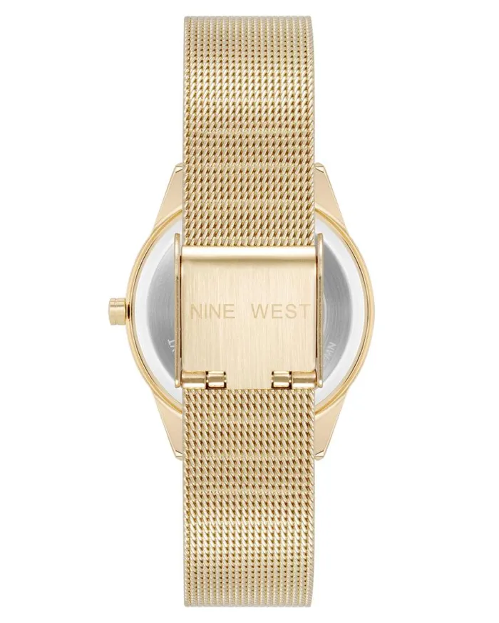 Mesh Bracelet Watch With Color Bezel Blackgold Women Nine West Straps Mesh Bracelet Watch With Color Bezel Blackgold Women Nine West Straps