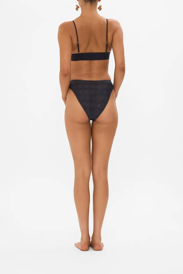 MESH HIGH WAIST HIGH LEG BRIEF SOLID BLACK Solid Black Womens Camilla Bras and Underwear