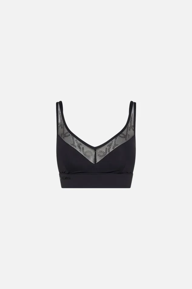 MESH INSERT CROP SOLID BLACK Solid Black Womens Camilla Bras and Underwear