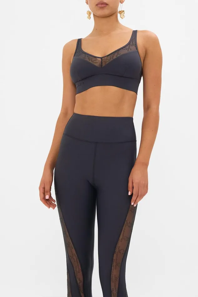 MESH INSERT CROP SOLID BLACK Solid Black Womens Camilla Bras and Underwear