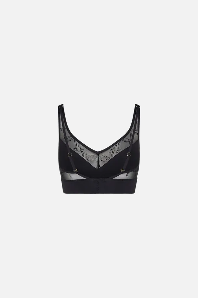 MESH INSERT CROP SOLID BLACK Solid Black Womens Camilla Bras and Underwear