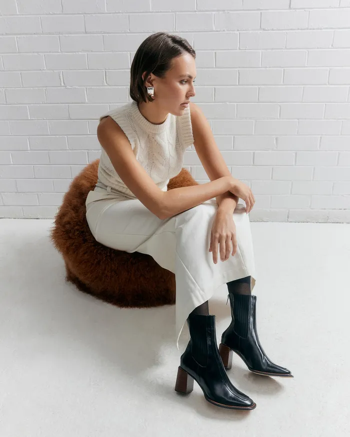 MID ANKLE BOOTS jomercer Women Devina mid ankle boots black leather MID ANKLE BOOTS jomercer Women Devina mid ankle boots black leather