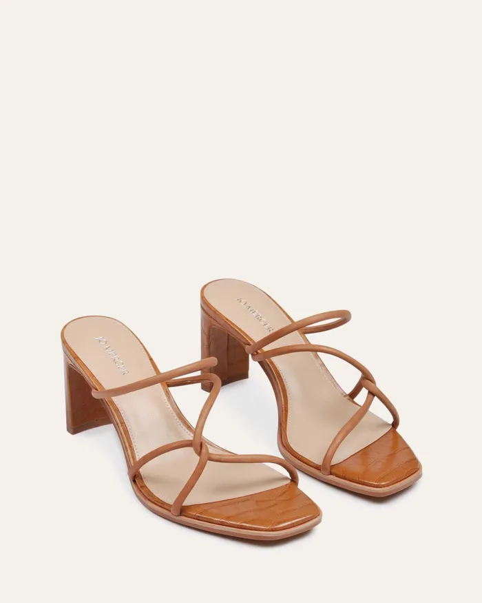 MID SANDALS Women jomercer Novi mid heel sandals tan leather MID SANDALS Women jomercer Novi mid heel sandals tan leather