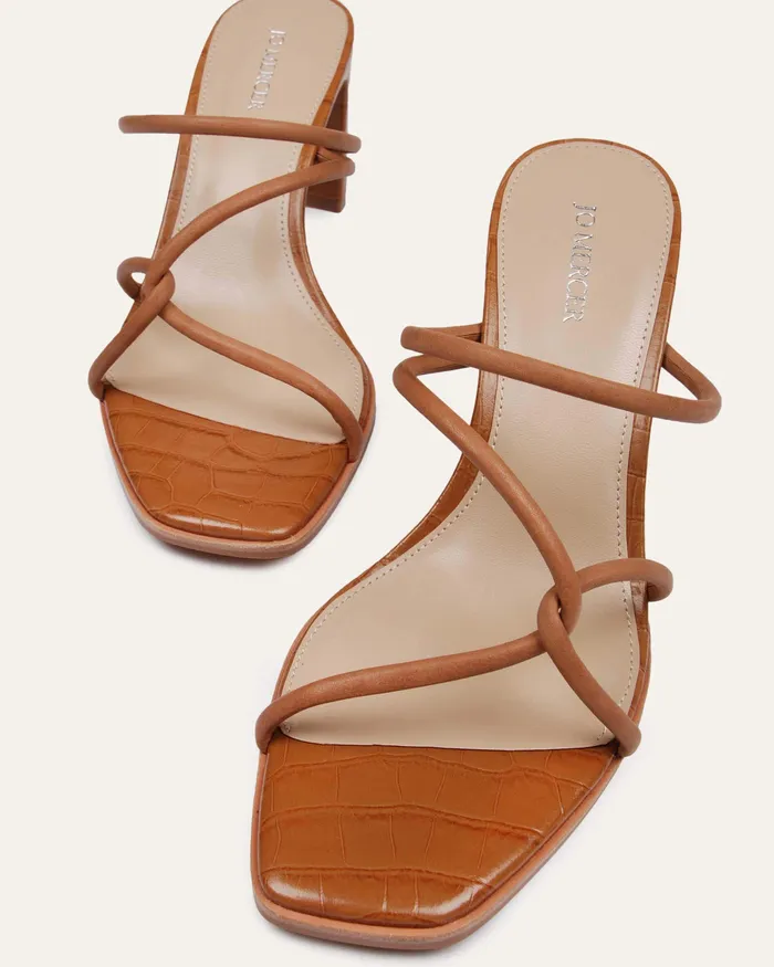 MID SANDALS Women jomercer Novi mid heel sandals tan leather MID SANDALS Women jomercer Novi mid heel sandals tan leather