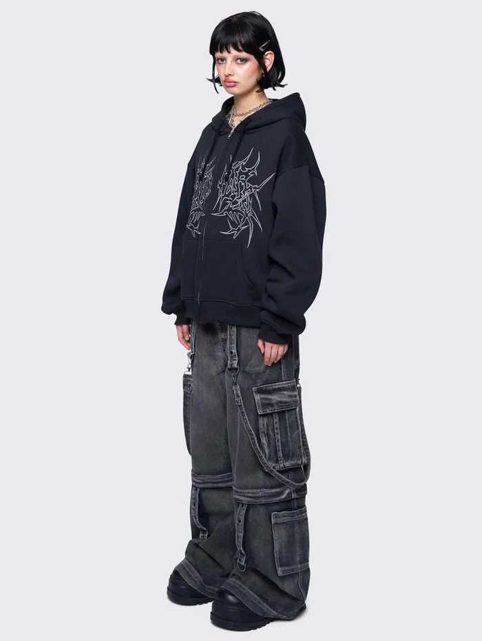Minga Ink Zip Up Hoodie Women Minga London Sweatshirts and Hoodies