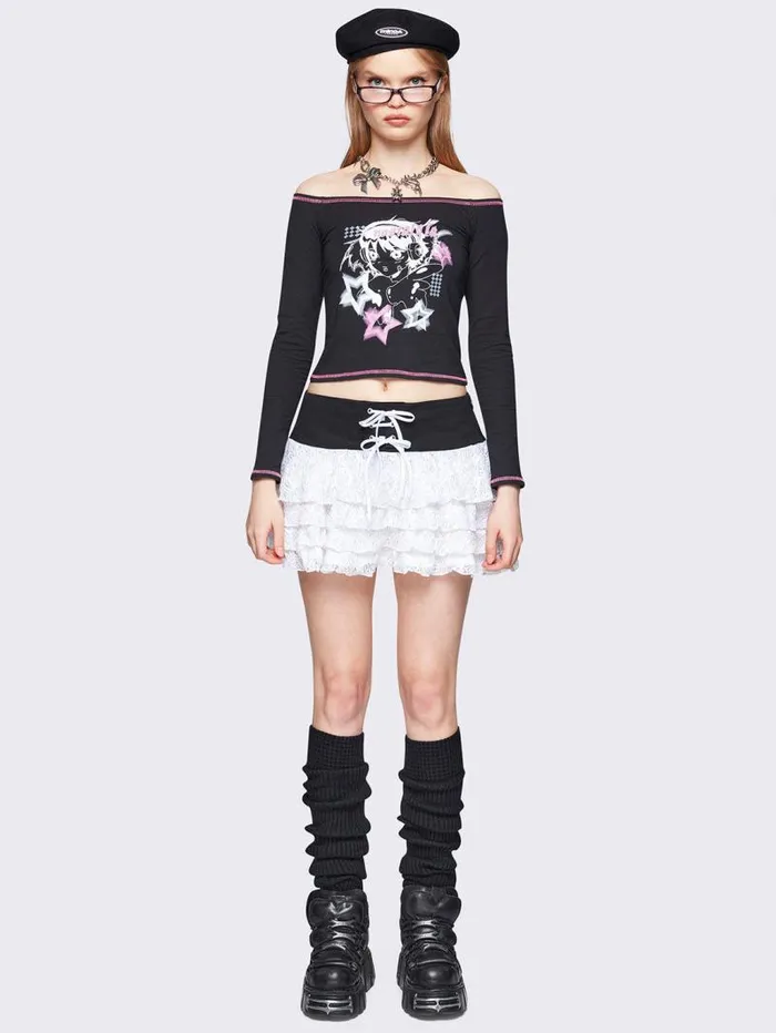 Minga X Justine Marazzani Off Shoulder Top Women Minga London Tops and TShirts