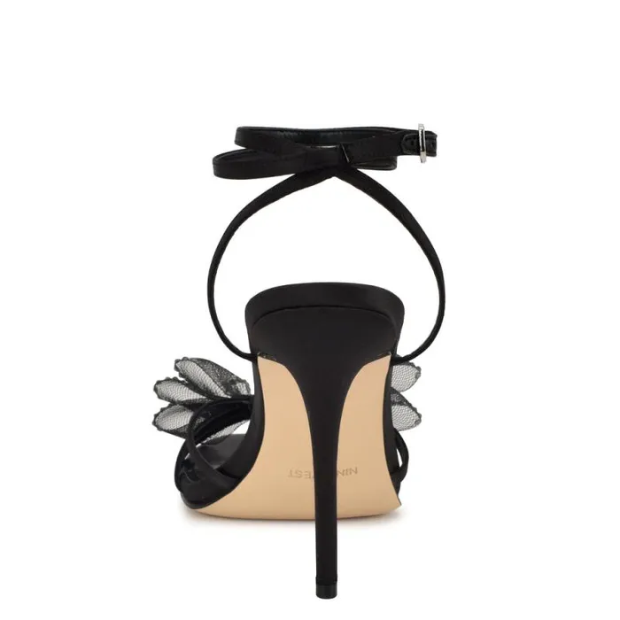 Minky Bow Heeled Sandals Black Women Nine West Sandals Minky Bow Heeled Sandals Black Women Nine West Sandals