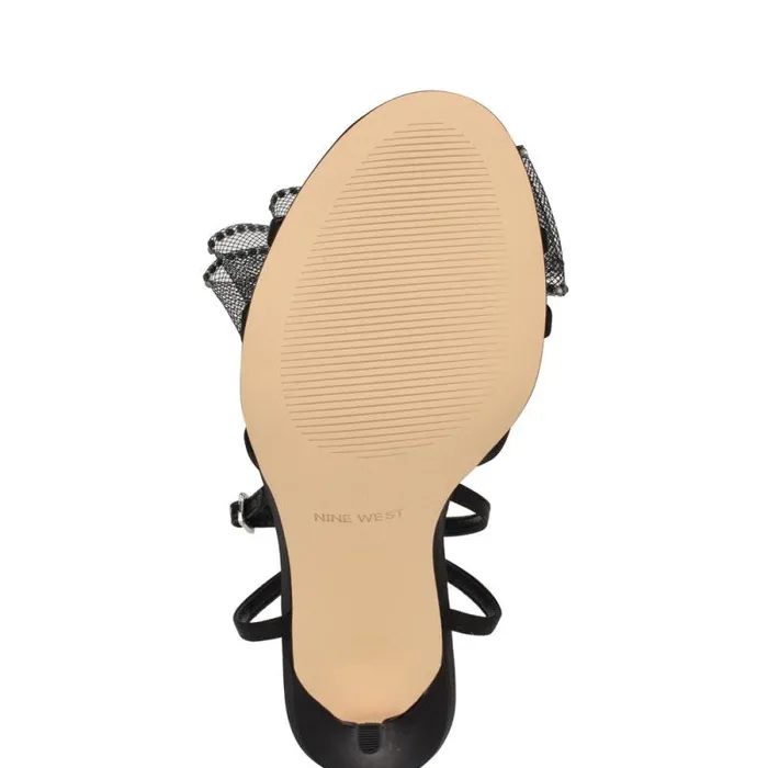 Minky Bow Heeled Sandals Black Women Nine West Sandals Minky Bow Heeled Sandals Black Women Nine West Sandals