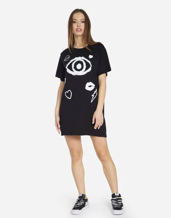Misty Painted Evil Eye Black Women Lauren Moshi Dresses