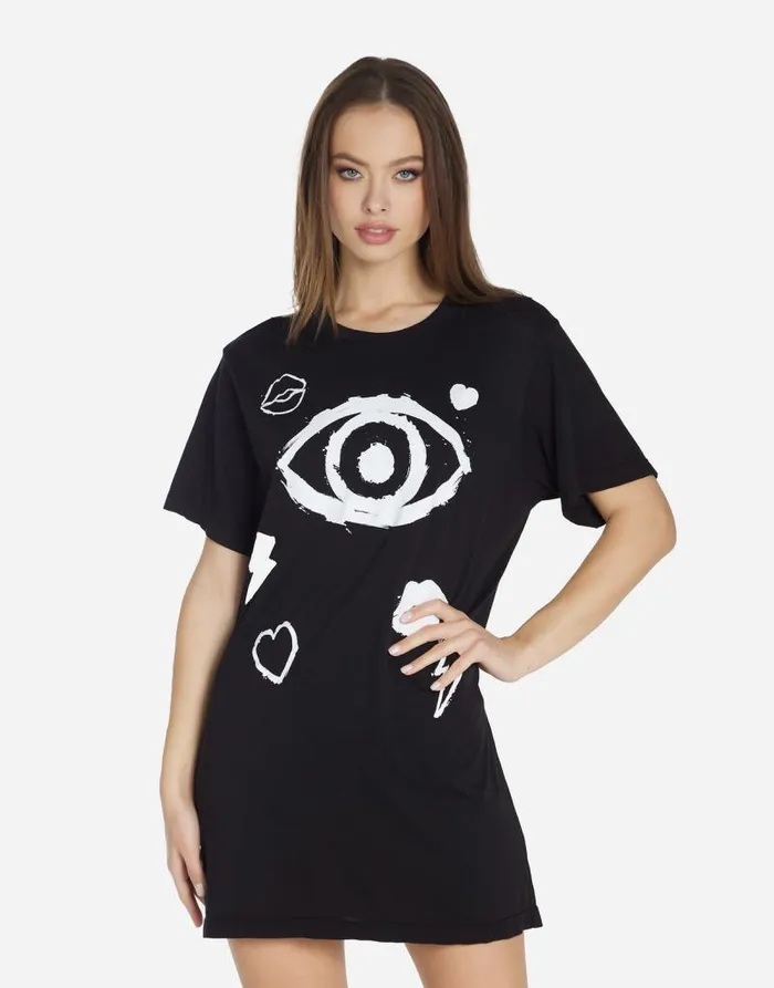 Misty Painted Evil Eye Black Women Lauren Moshi Dresses