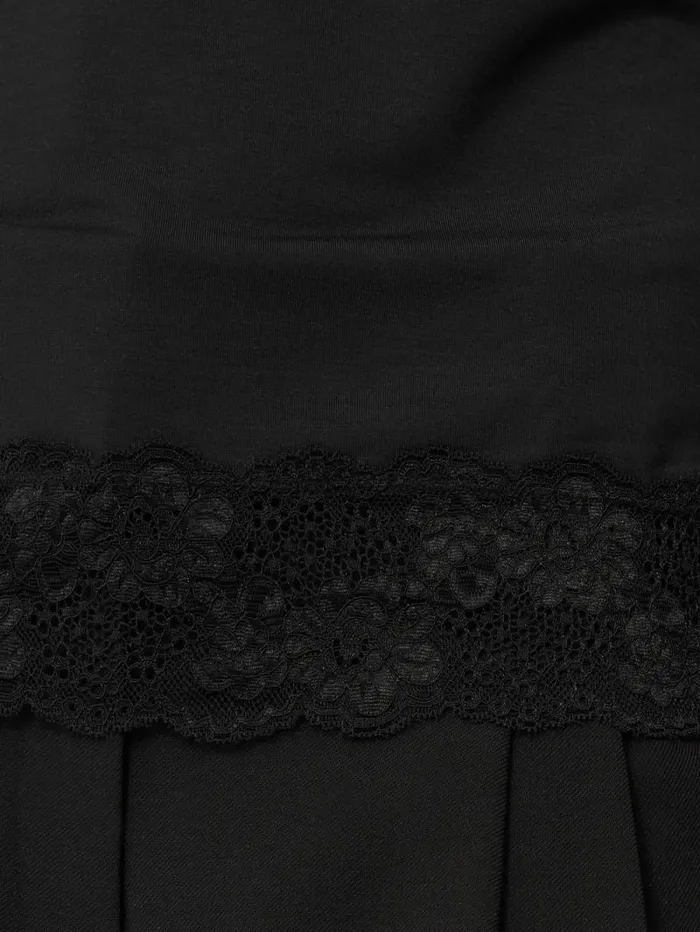 Modal Lace Vest Black Women Jigsaw Shirts and Tops