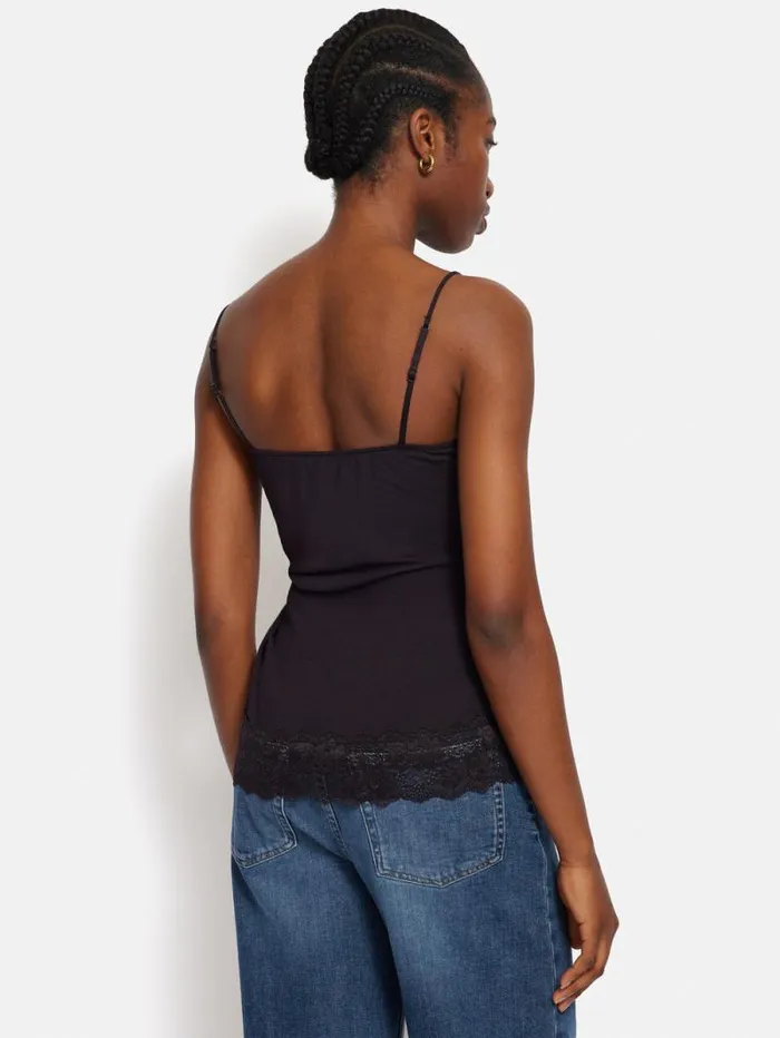 Modal Lace Vest Raisin Women Jigsaw Shirts and Tops