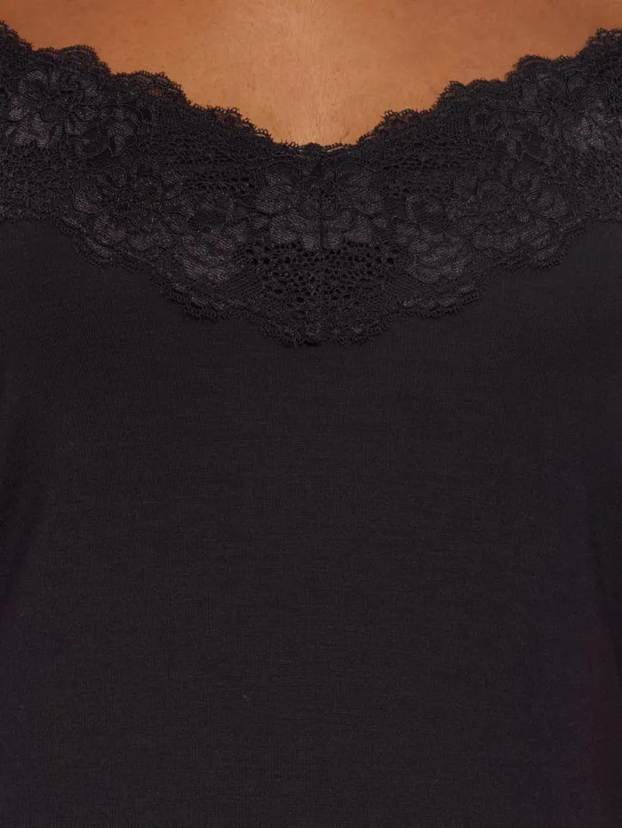 Modal Lace Vest Raisin Women Jigsaw Shirts and Tops