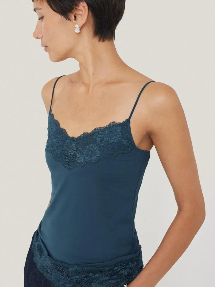 Modal Lace Vest Smoke Women Jigsaw Pyjamas and Loungewear