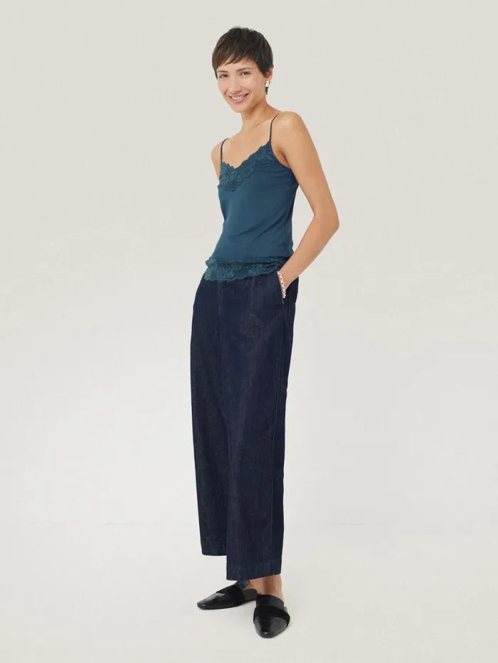 Modal Lace Vest Smoke Women Jigsaw Pyjamas and Loungewear