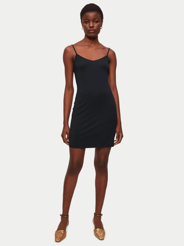 Modal Slip Dress Black Women Jigsaw Dresses and Jumpsuits