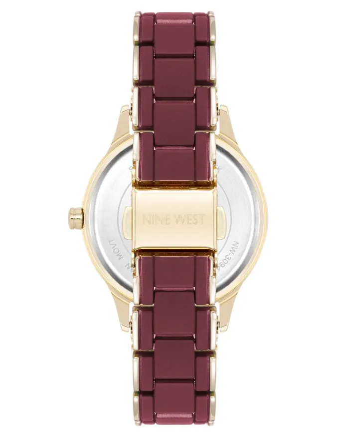 Modern Rubberized Bracelet Watch Red Women Nine West Straps Modern Rubberized Bracelet Watch Red Women Nine West Straps