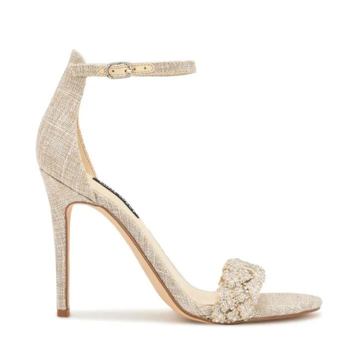 Morelov Heeled Sandals Natural Crystal Women Nine West Sandals