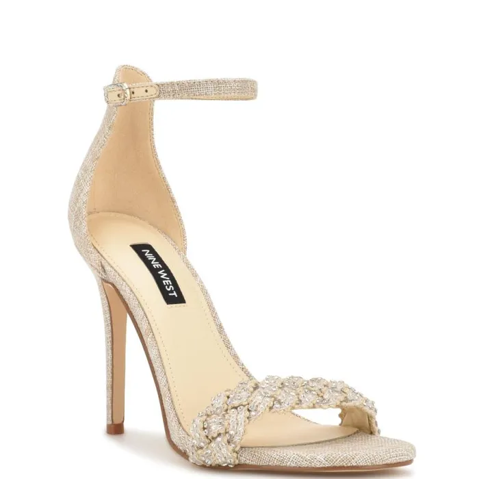 Morelov Heeled Sandals Natural Crystal Women Nine West Sandals Morelov Heeled Sandals Natural Crystal Women Nine West Sandals