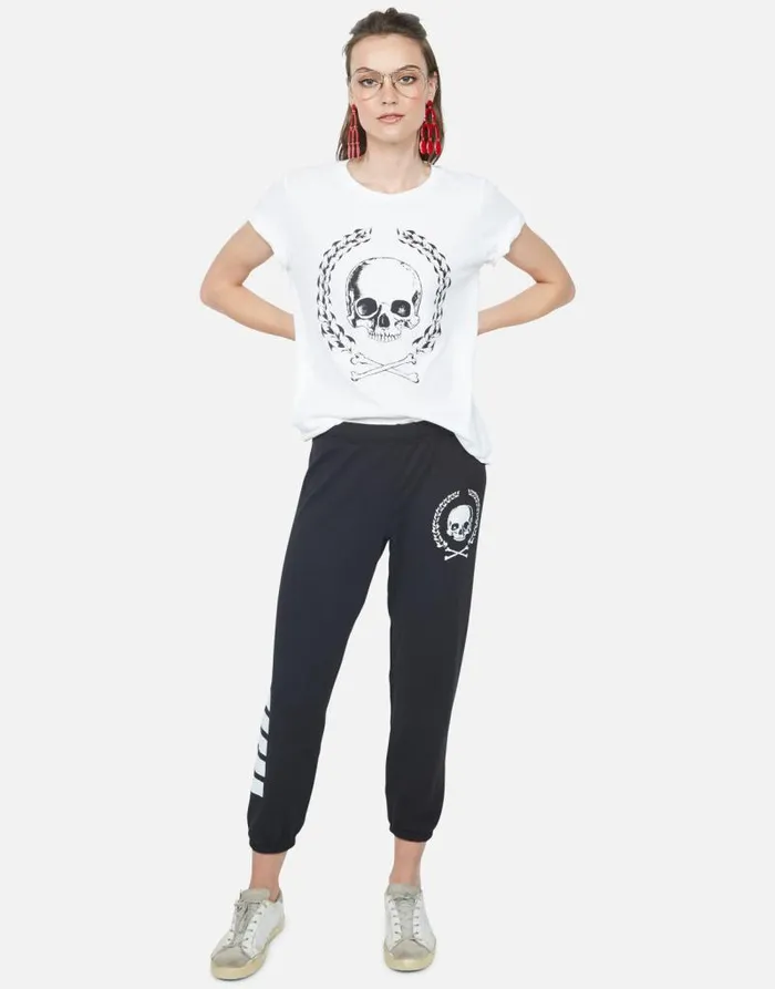 Moxie Skull Crest White Women Lauren Moshi Short Sleeve