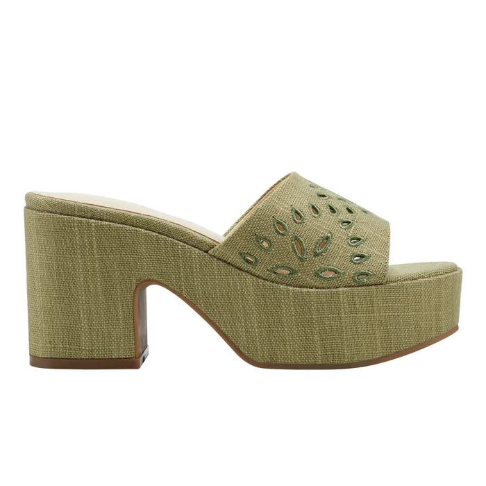 Mules and Slides Foreva Platform Slide Sandal Green 8211 Marc Fisher Women