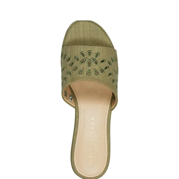 Mules and Slides Foreva Platform Slide Sandal Green 8211 Marc Fisher Women