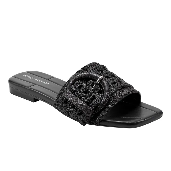 Mules and Slides Marc Fisher Women Loree Flat Slide Sandal Black