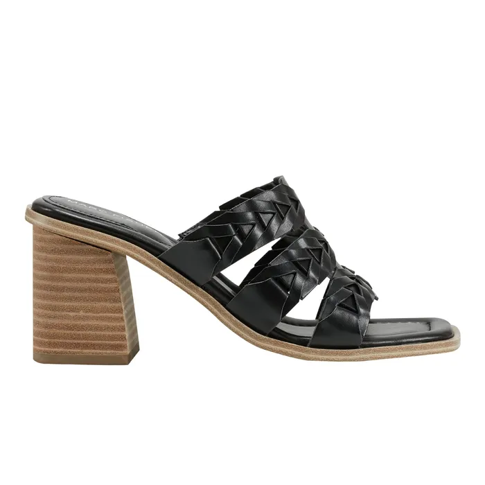 Mules and Slides Women Marc Fisher Melita Block Heel Sandal Black