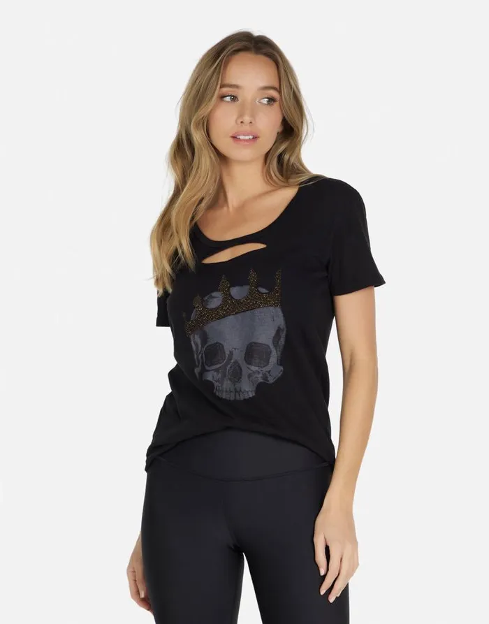 Myra X Diamond Royal Skull Black Women Lauren Moshi Short Sleeve