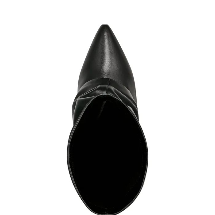 Nairine Foldover Dress Boot Black Leather Women Boots Marc Fisher