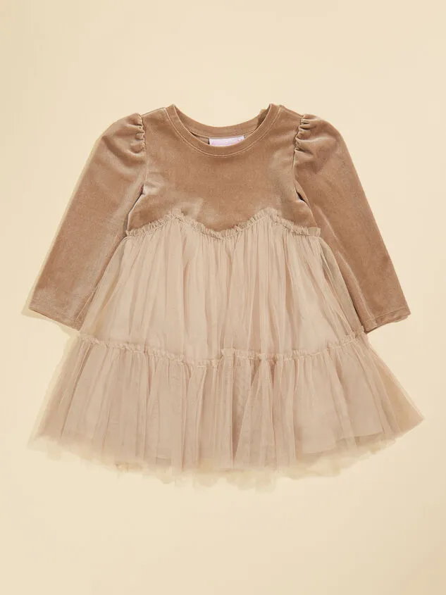 Natalie Velvet Tier Baby Dress Champagne Girl Altar039d State Playwear