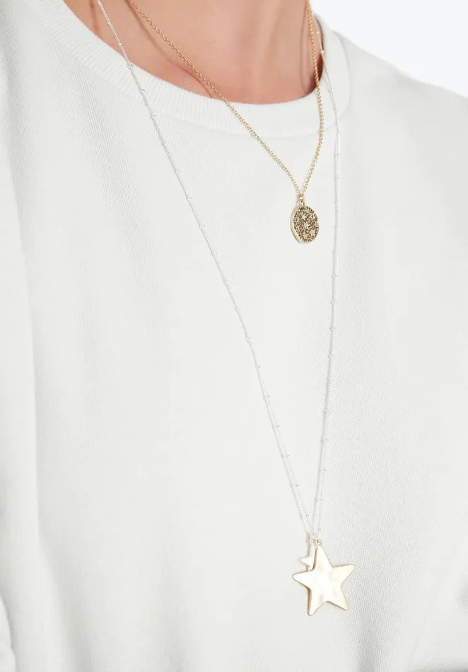 Necklaces Women Hush Anna Star Pendant Silvergold