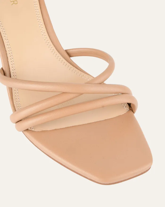 Nicola mid heel sandals tan leather Women MID SANDALS jomercer Nicola mid heel sandals tan leather Women MID SANDALS jomercer