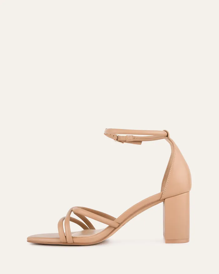 Nicola mid heel sandals tan leather Women MID SANDALS jomercer Nicola mid heel sandals tan leather Women MID SANDALS jomercer