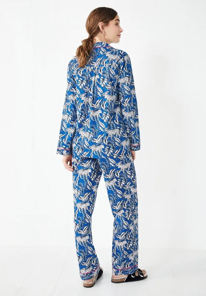 Nightwear Women Hush Elsa Printed Cotton Pyjamas Jungle Leopardblue