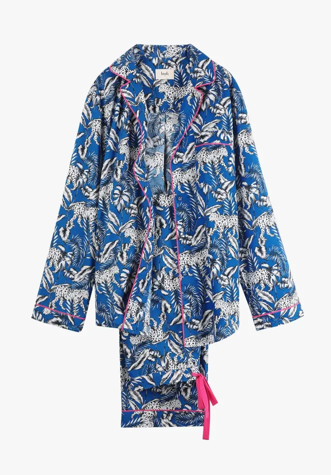 Nightwear Women Hush Elsa Printed Cotton Pyjamas Jungle Leopardblue