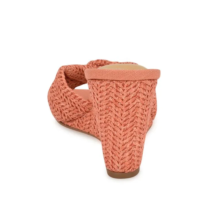 Nikhil Twist Wedge Sandals Orange Raffia Women Nine West Sandals Nikhil Twist Wedge Sandals Orange Raffia Women Nine West Sandals