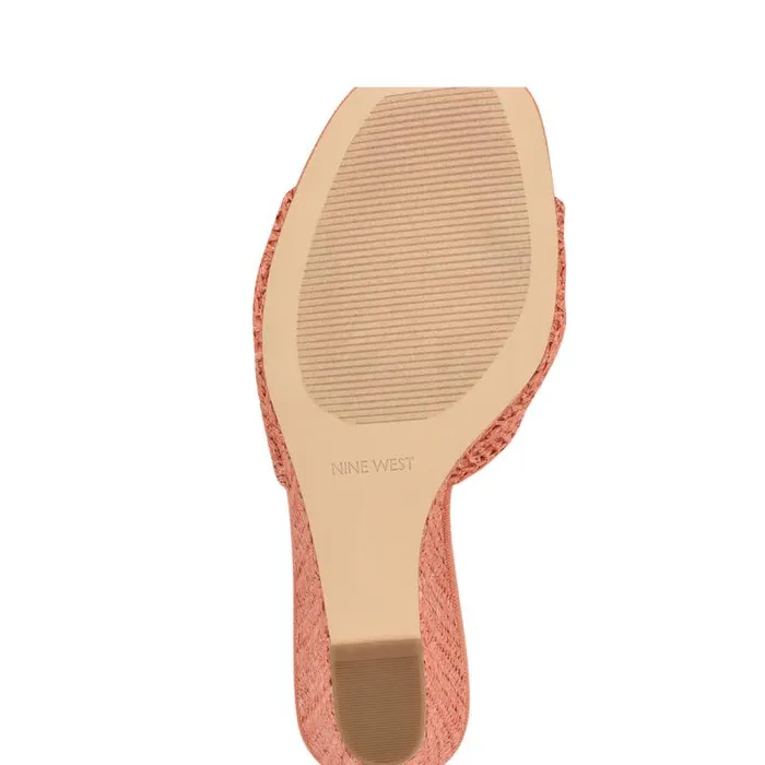 Nikhil Twist Wedge Sandals Orange Raffia Women Nine West Sandals Nikhil Twist Wedge Sandals Orange Raffia Women Nine West Sandals