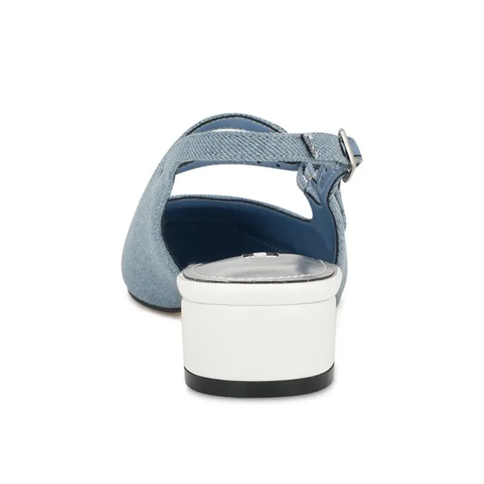 Norah Cap Toe Mary Jane Slingbacks Denim Women Nine West Heels