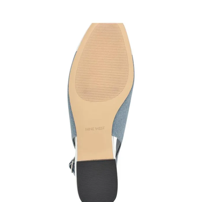 Norah Cap Toe Mary Jane Slingbacks Denim Women Nine West Heels