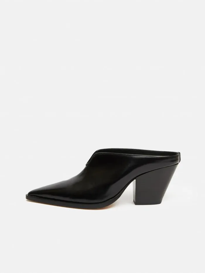 Oakley Heeled Mule Black Women Jigsaw Heels