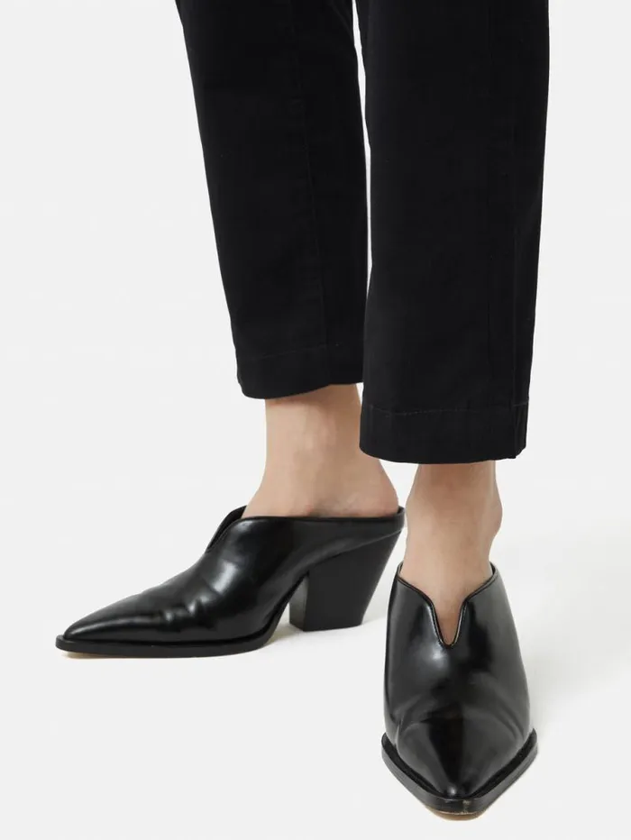 Oakley Heeled Mule Black Women Jigsaw Heels