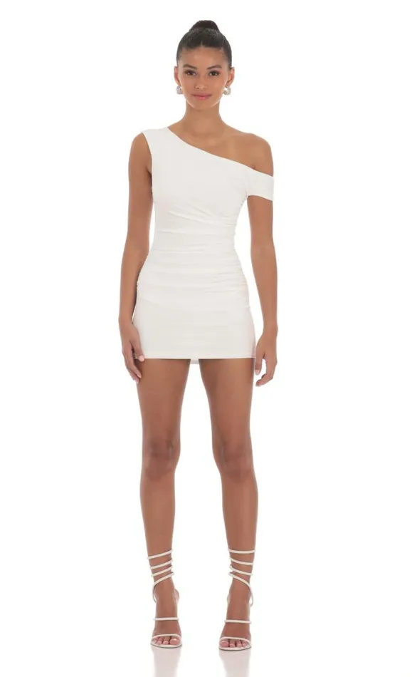 Off Shoulder Bodycon Dress White Women LUCY IN THE SKY Mini Dresses